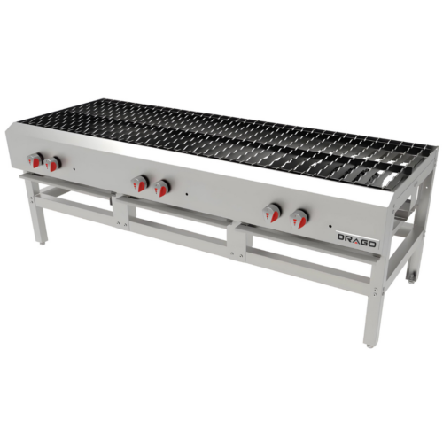 Estufon 3 secciones de acero inoxidable marca Drago (EG-33)