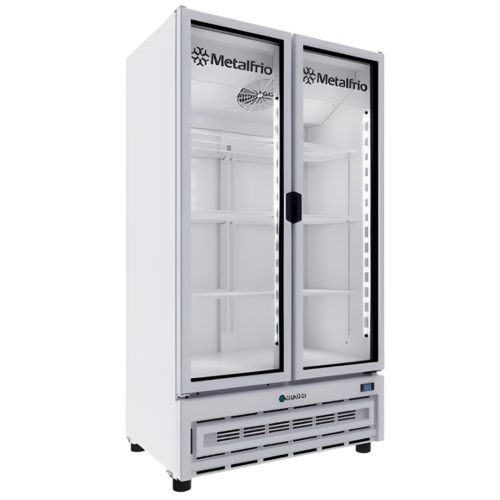 Refrigerador vertical puerta de cristal marca Metalfrio (RB-500)